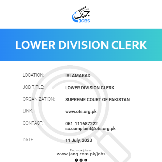 Lower Division Clerk