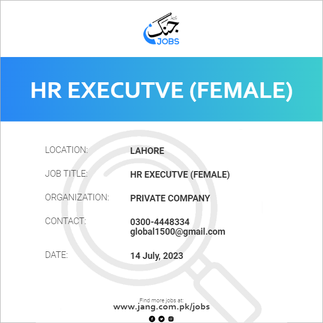 HR Executve (Female)