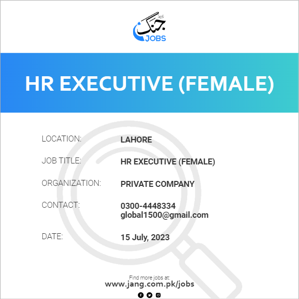 HR Executive (Female)