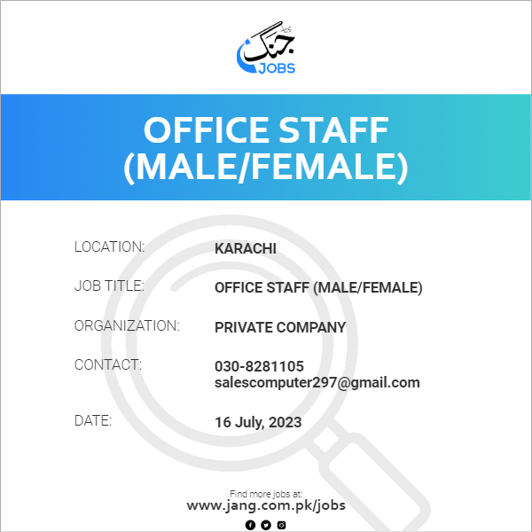 Office Staff (Male/Female)