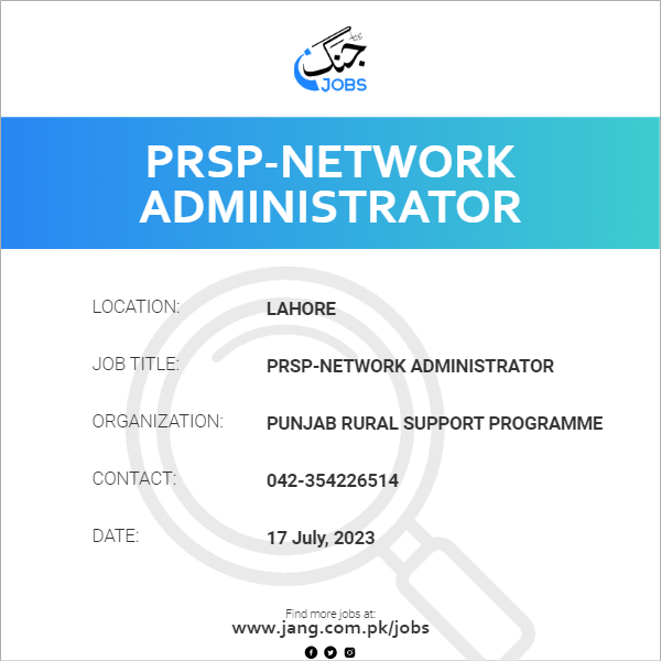 PRSP-Network Administrator