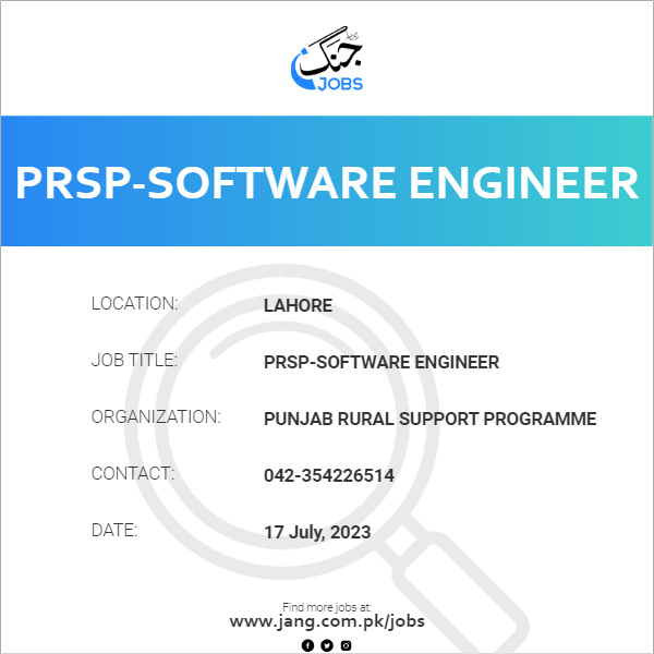 PRSP-Software Engineer