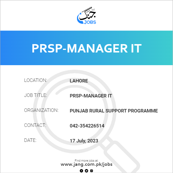 PRSP-Manager IT