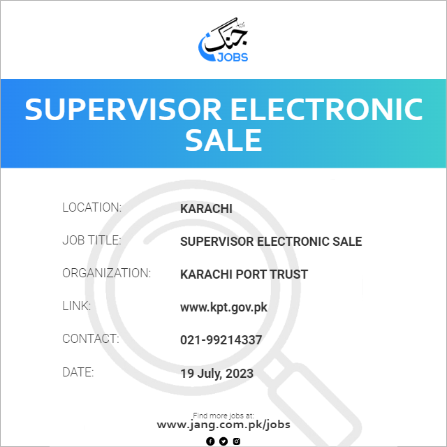 Supervisor Electronic Sale