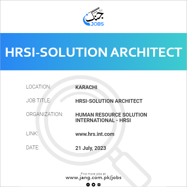 HRSI-Solution Architect