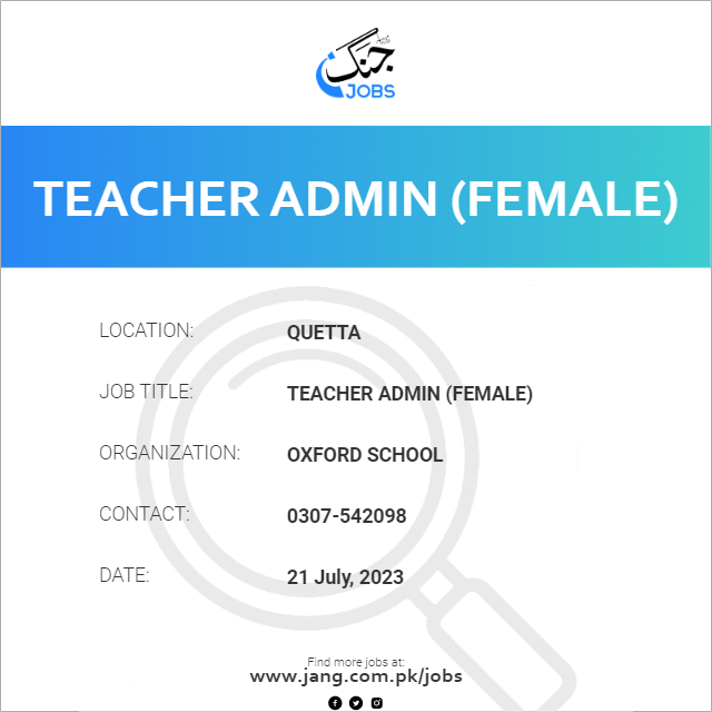 Teacher Admin (Female)