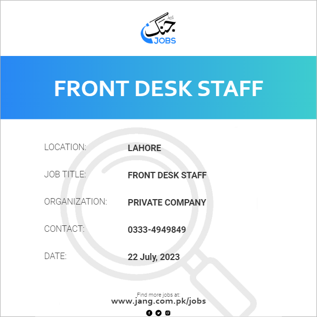 Front Desk Staff