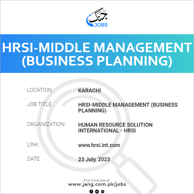 HRSI-Middle Management (Business Planning)