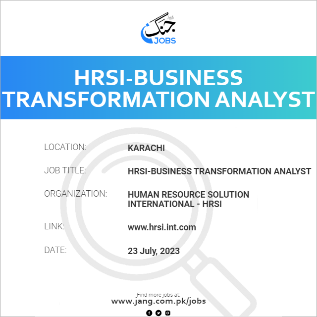 HRSI-Business Transformation Analyst