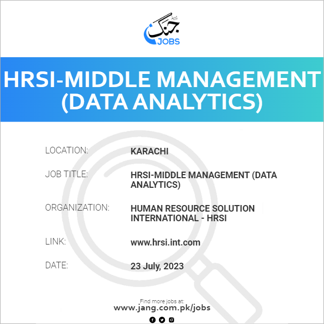 HRSI-Middle Management (Data Analytics)