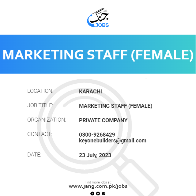 Marketing Staff (Female)