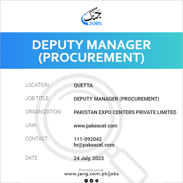 Deputy Manager (Procurement)