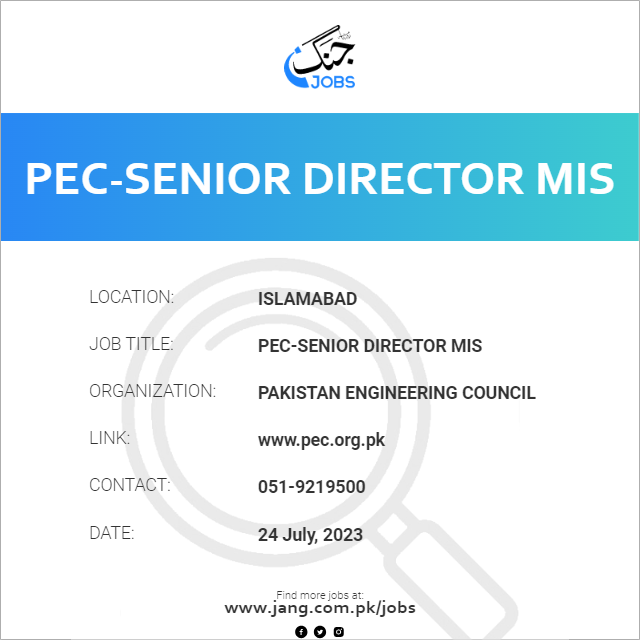 PEC-Senior Director MIS