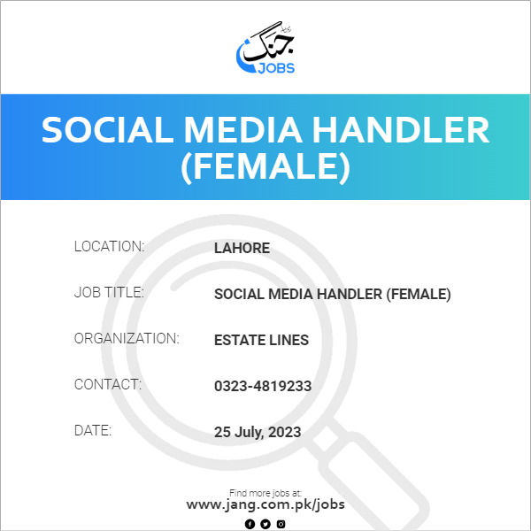 Social Media Handler (Female)