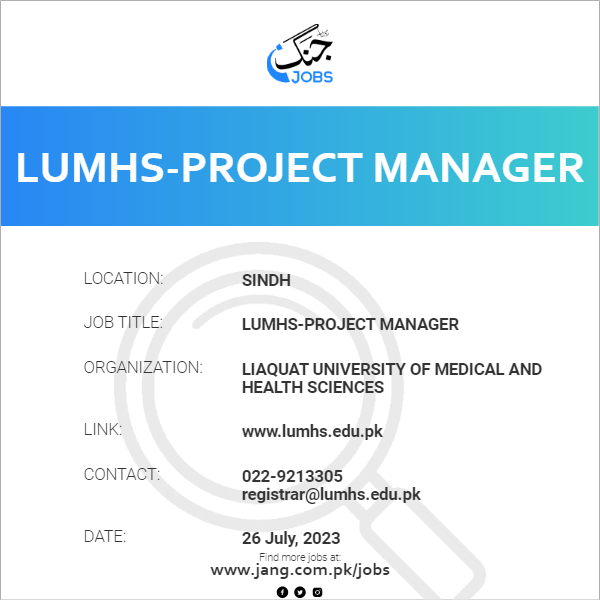 LUMHS-Project Manager