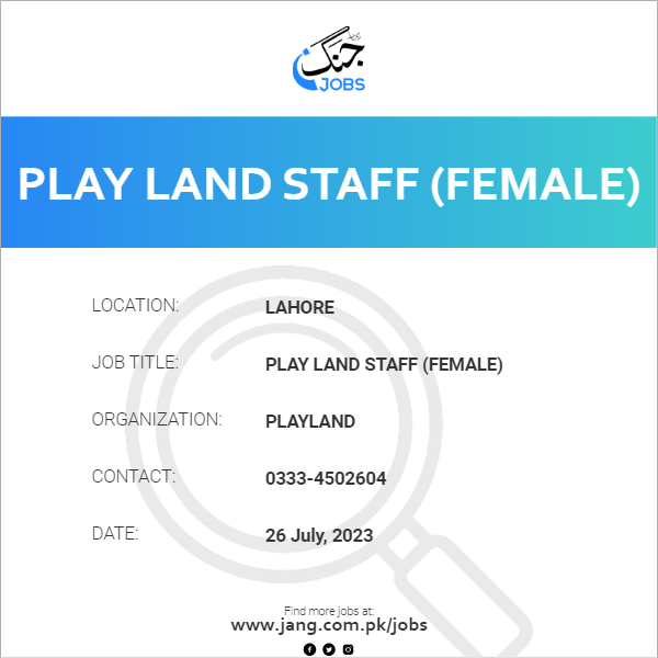Play Land Staff (Female)
