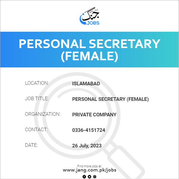 Personal Secretary (Female)