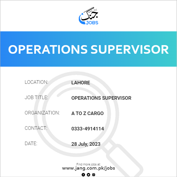 Operations Supervisor