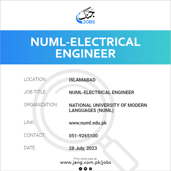 NUML-Electrical Engineer