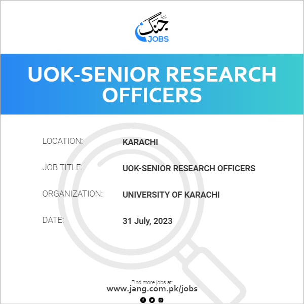 UOK-Senior Research Officers