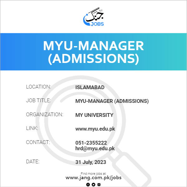 MYU-Manager (Admissions)