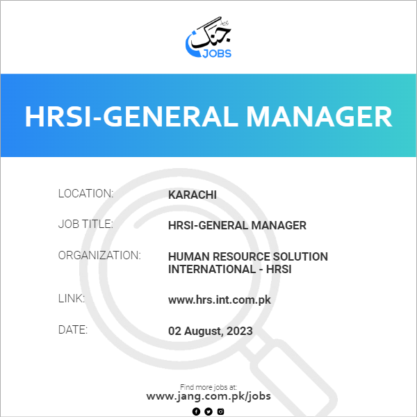 HRSI-General Manager