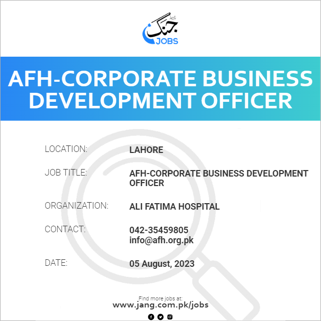 AFH-Corporate Business Development Officer