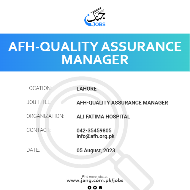 AFH-Quality Assurance Manager
