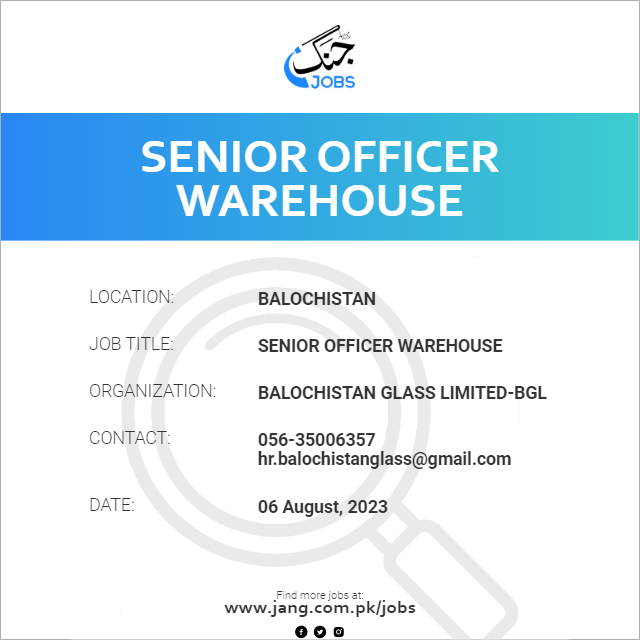 Senior Officer Warehouse
