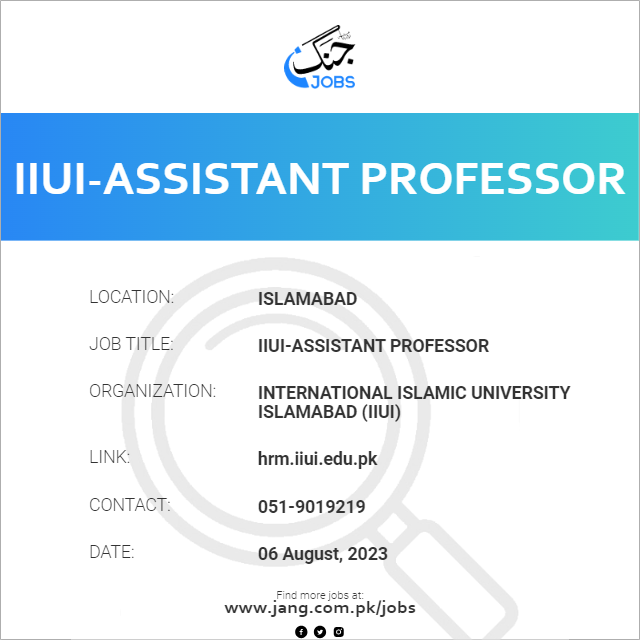 IIUI-Assistant Professor