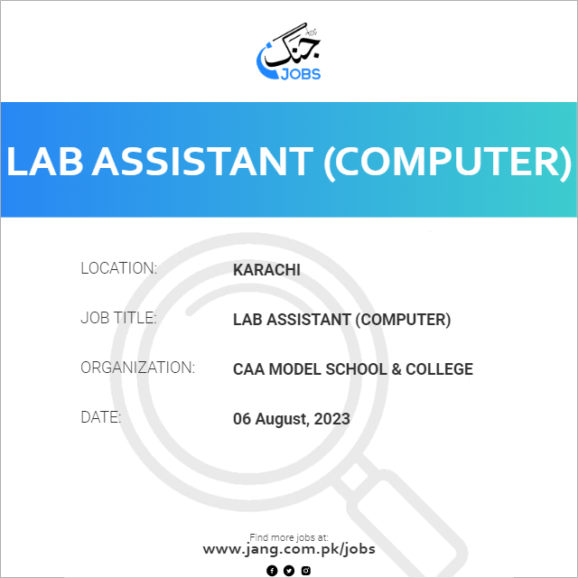 Lab Assistant (Computer)