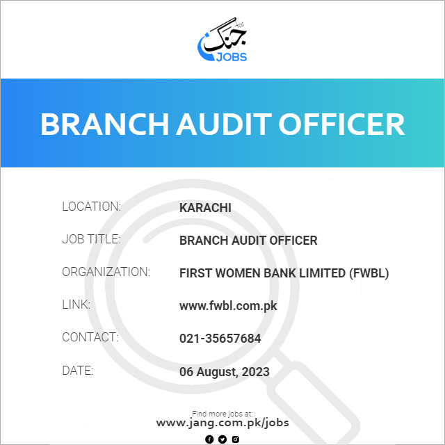 Branch Audit Officer
