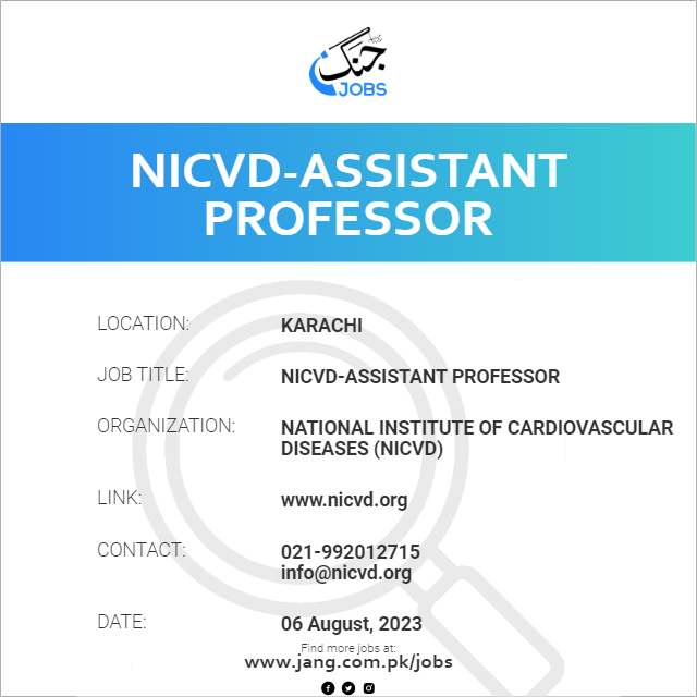 NICVD-Assistant Professor