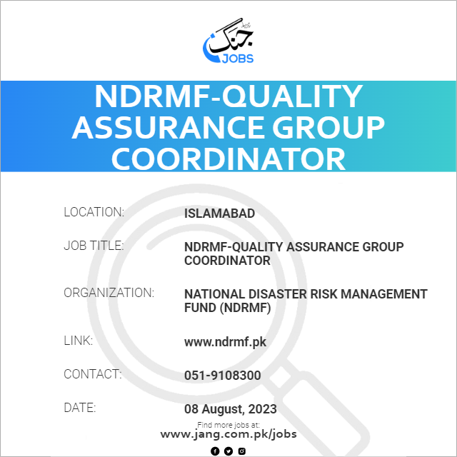 NDRMF-Quality Assurance Group Coordinator
