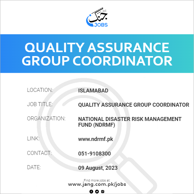 Quality Assurance Group Coordinator