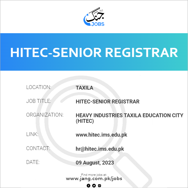 HITEC-Senior Registrar