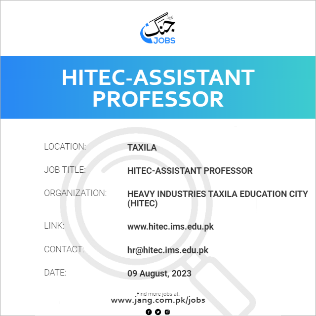 HITEC-Assistant Professor
