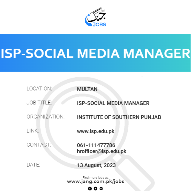 ISP-Social Media Manager