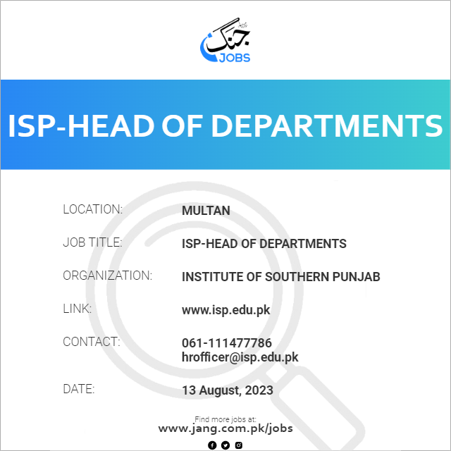 ISP-Head Of Departments