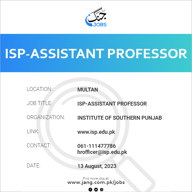 ISP-Assistant Professor