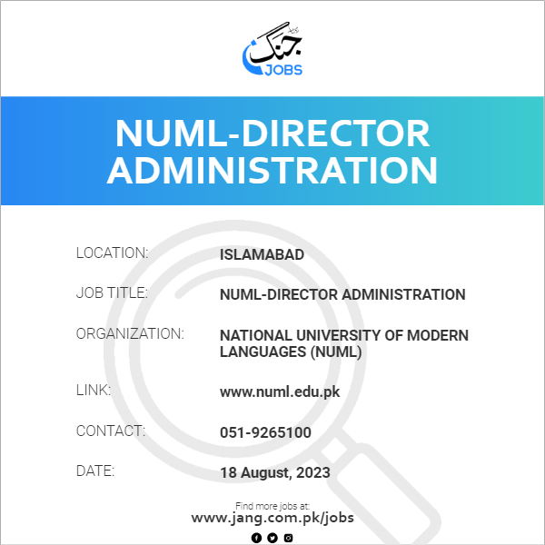NUML-Director Administration