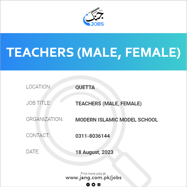 Teachers (Male, Female)