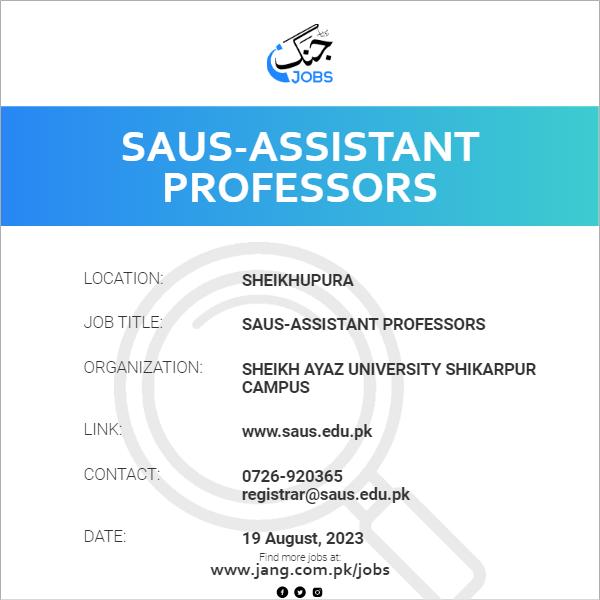 SAUS-Assistant Professors