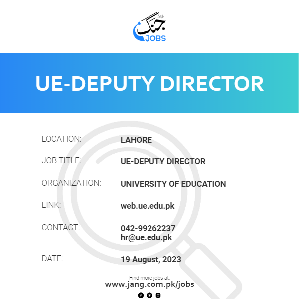 UE-Deputy Director