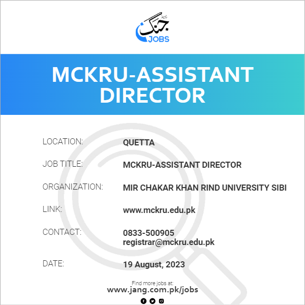 MCKRU-Assistant Director