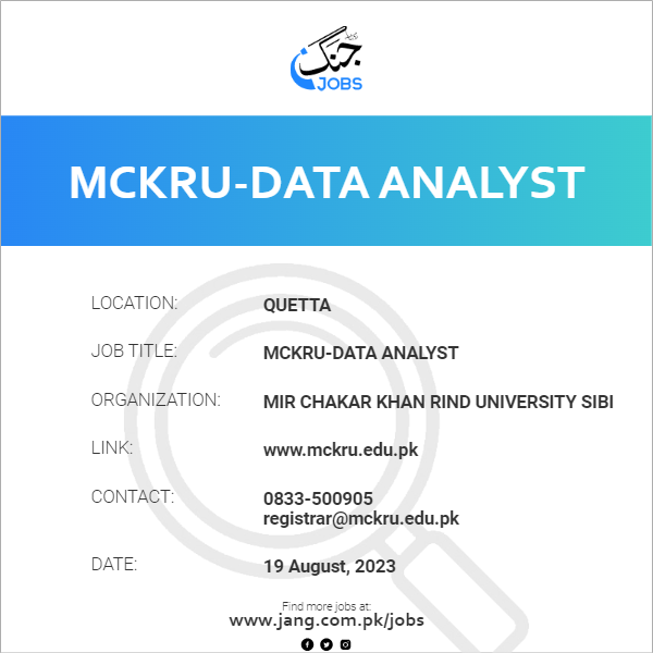 MCKRU-Data Analyst