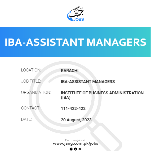 IBA-Assistant Managers