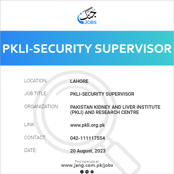 PKLI-Security Supervisor
