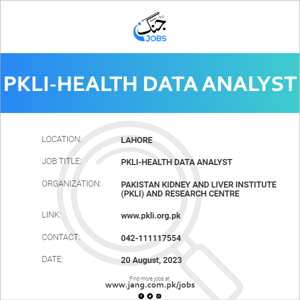 PKLI-Health Data Analyst