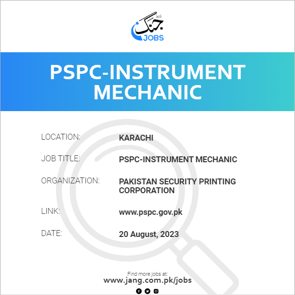 PSPC-Instrument Mechanic